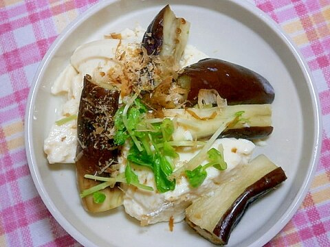 ゆずこしょうぽん酢で！茄子と寄せ豆腐